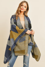 Load image into Gallery viewer, Hdf3149nv - Navy Abstract Pattern Open Front Kimono