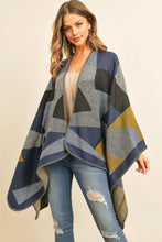 Load image into Gallery viewer, Hdf3149nv - Navy Abstract Pattern Open Front Kimono
