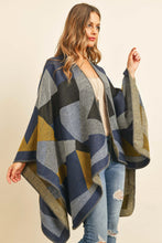 Load image into Gallery viewer, Hdf3149nv - Navy Abstract Pattern Open Front Kimono