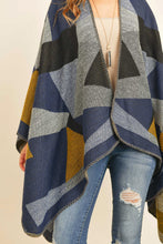 Load image into Gallery viewer, Hdf3149nv - Navy Abstract Pattern Open Front Kimono
